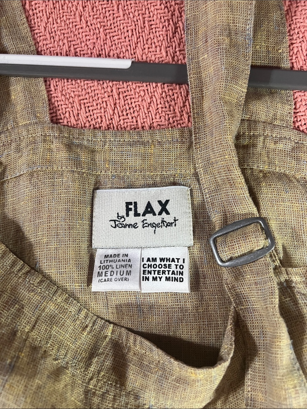 Flax Natural Very light yellow green color Linen Overalls - Picture 2 of 9